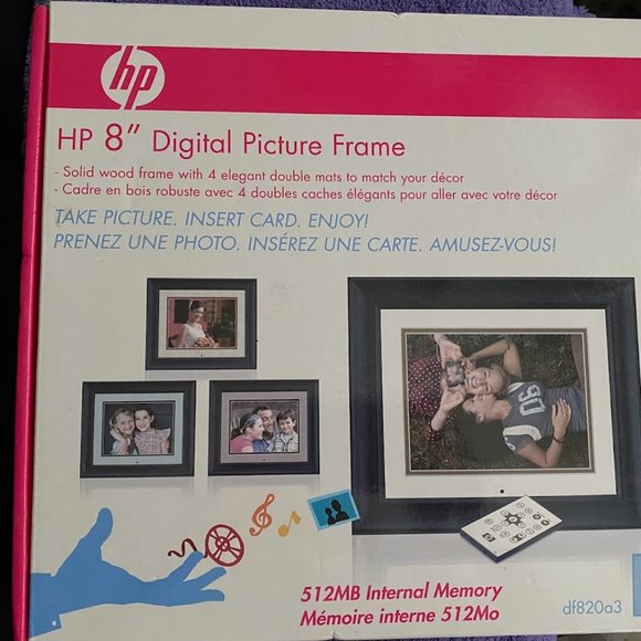 HP 8 inch Digital Picture Solid Wood Frame with 4 Double Mats DF820B4 - Picture 4 of 11